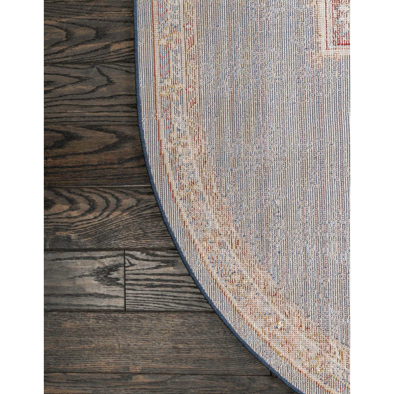 Mercury Row® Dulin Machine Woven Performance Navy Blue Rug & Reviews